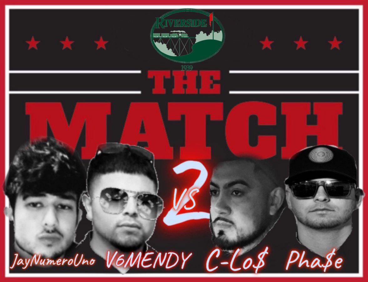 CGolf559's tweet photo. The life of Compi Golf lies in the hands of these four players! A 2v2 stroke play match up! Saturday 8:52am at Riverside Golf Course! Which team do you think will finish on top? Team JV which is @Jayynumero6 and @V6Mendy or Team CP which is @C_Salazarr5 and @Edubbbbbbb! https://t.co/jZXI7zTFPz