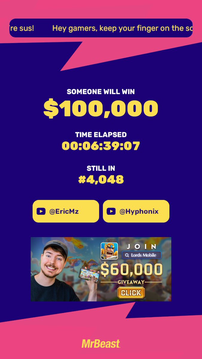 CoryWithaY's tweet photo. @MrBeast Almost 7 hours of my life and it glitched on me as well. Finger was still on the screen. 😭 #FingerOnTheAppRematch https://t.co/ng1az1MBGi