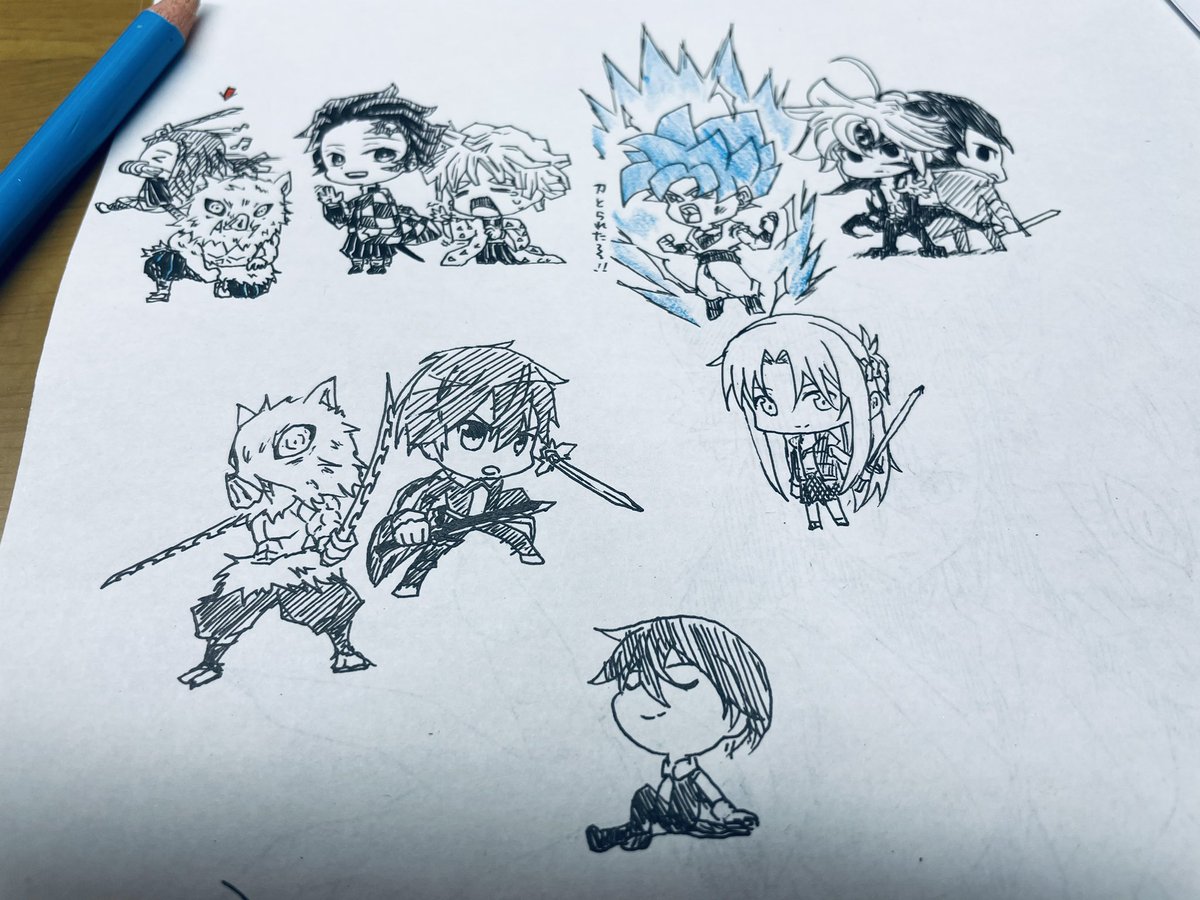 アルカナ ちびキャラ描いたけど 何か違う 笑 ドラゴンボール 鬼滅の刃 七つの大罪 ソードアートオンライン Sao ちびキャラ イラスト好きと繋がりたい 暇つぶし イラスト