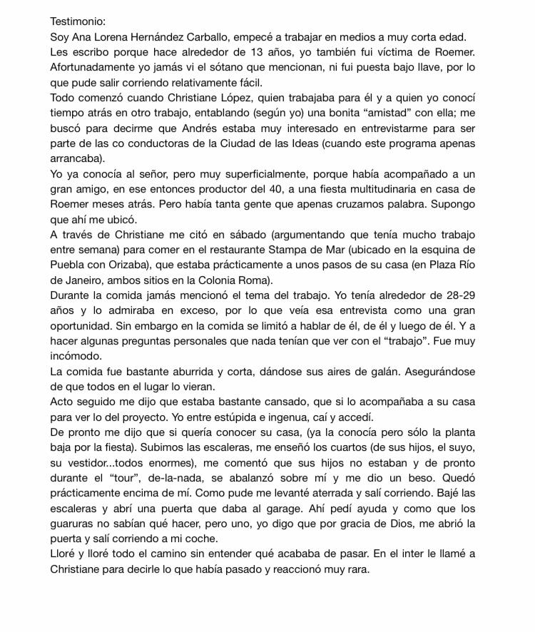 PeriodistasPUM's tweet photo. #Nueva #MismoModusOperandi #AbusoSexual | Fecha: #2008 | DENUNCIA PÚBLICA 35 contra #AndrésRoemer, escritor y fundador de
@cddelasideas
#MeTooMx2021 #MeTooPeriodistasMexicanos #NoEstamosSolas #YoLesCreoAEllas #MeToo https://t.co/sdekK6fVIg