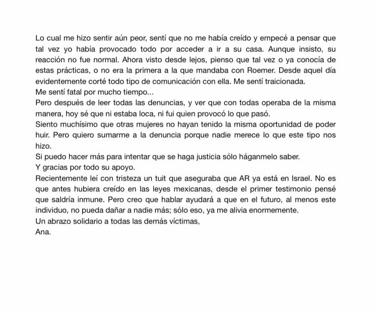 PeriodistasPUM's tweet photo. #Nueva #MismoModusOperandi #AbusoSexual | Fecha: #2008 | DENUNCIA PÚBLICA 35 contra #AndrésRoemer, escritor y fundador de
@cddelasideas
#MeTooMx2021 #MeTooPeriodistasMexicanos #NoEstamosSolas #YoLesCreoAEllas #MeToo https://t.co/sdekK6fVIg