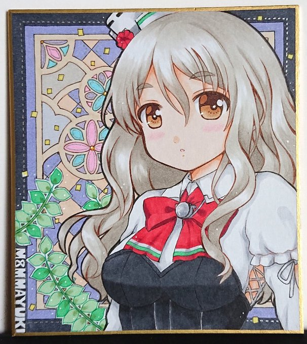 小さい色紙にポーラちゃん描きました☺️
 #艦これ  #ポーラ  #Pola 