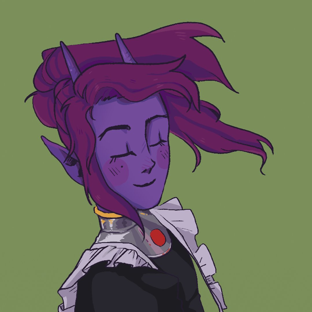 SaintWanderer's tweet photo. Close up from a collab with Malidunn over IG and others
.
.
.
.
.
.
#MaidBoy #Maid #Drawing #Murak #PurpleHair #DigitalDrawing #Horns #Tail #Dress #Art #Collab #ArtistOnTwitter https://t.co/I6HocdiD9T
