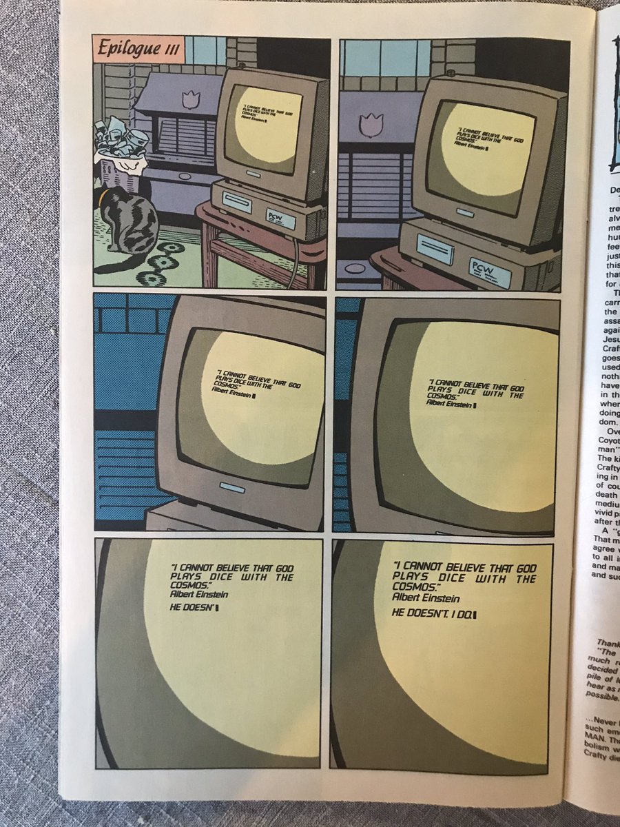 There’s a good old fashioned straight up superhero fight ... that Ellen wins by kicking Mirror Master in the balls and then down the stairs ... whooo! But this one is all about the three epilogues in truth ... and especially that third one of my money is worth anything.