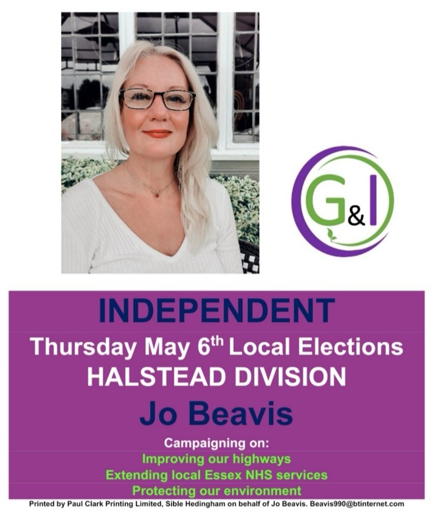 JoBeavis's tweet photo. I look forward to seeing you over the coming days in the #HalsteadDivision
#Halstead
#Gosfield
#Whiteashgreen
#GreensteadGreen
#Highgarett
#Earlscolne
#Whitecolne
#ColneEngaine https://t.co/Ji1oELXewE
