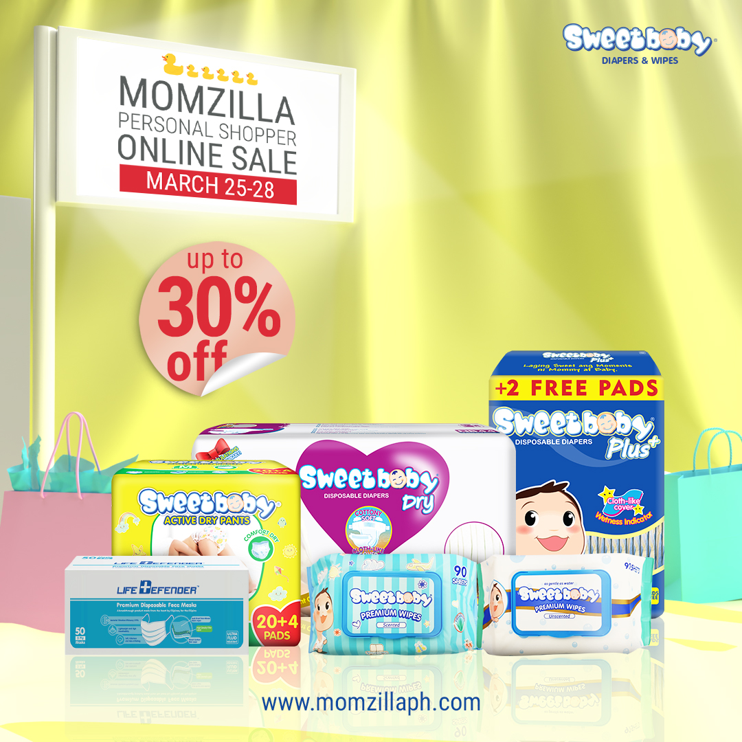 SweetBabyMain's tweet photo. Women's Month isn't over yet! For our Sweet Mommies we give you up to 30% OFF on your favorite #SweetBaby Diapers &amp; Wipes only on MOMZILLA from March 25-28!

Add to cart now: https://t.co/LAY17SyiPw https://t.co/REtGIoQedC
