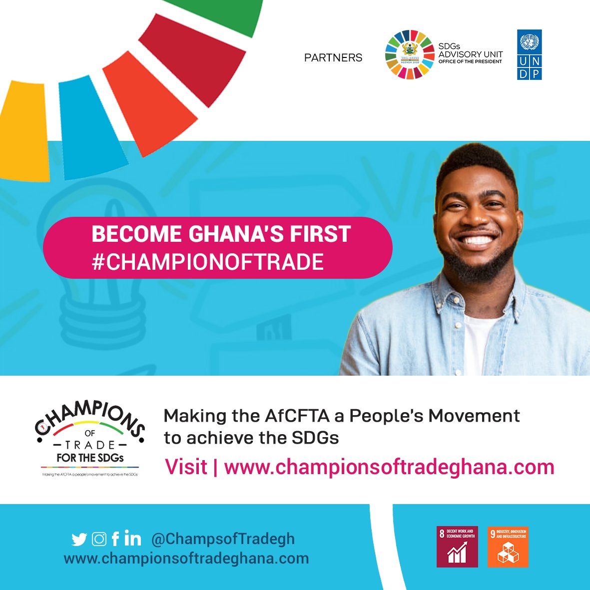Imagine using your voice, your vision and your platform to promote the #AfCFTA! Are you ready to join the movement? Visit championsoftradegh.com
#Championsoftradeghana #COTGhana