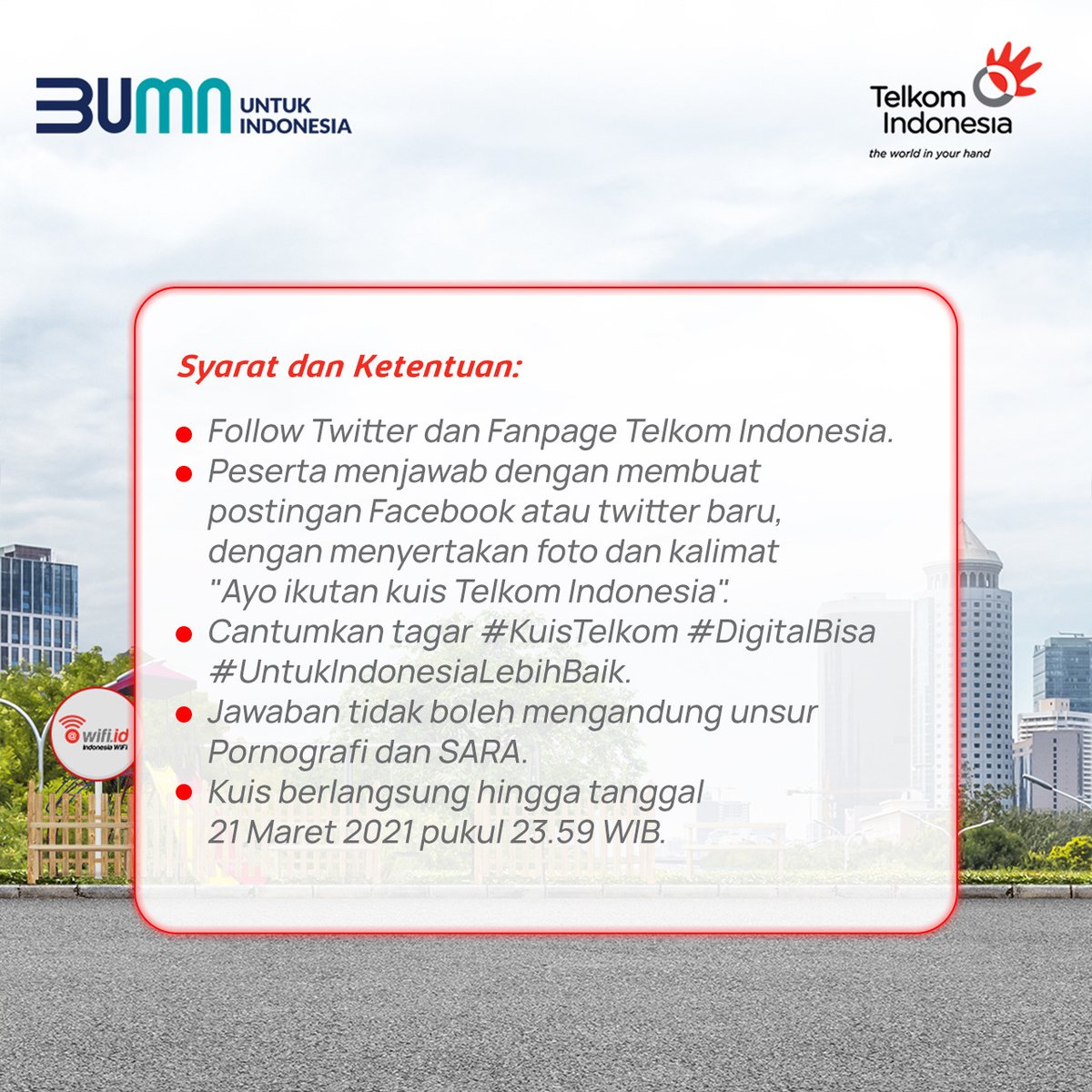 TelkomIndonesia's tweet photo. Akan ada saldo LinkAja masing-masing 100 ribu untuk 5 orang pemenang, lho! Jangan lupa, wajib follow akun media sosial Telkom, like, share postingan kuis, &amp; mention 3 orang teman https://t.co/YSfXkJwrWc