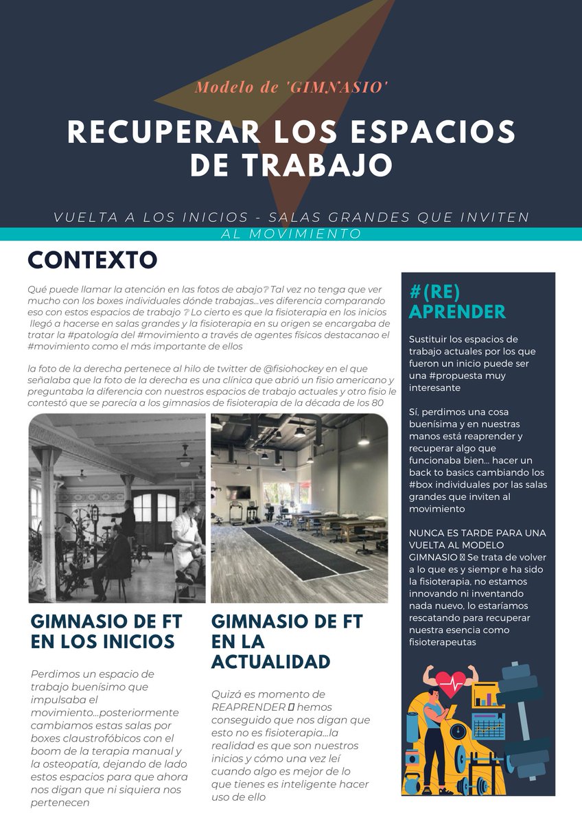 Recuperar los espacios de trabajo: Vuelta a los #gimnasios de fisioterapia 🧠💬

Reflexiones gracias a <a href="/FisioHockey/">Ana Gacimartín</a>