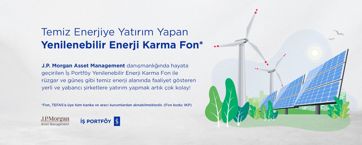 SolaristTR's tweet photo. İş Portföy Yönetimi ve J.P. Morgan Asset Management iş birliğinde “#Yenilenebilir #Enerji Karma Fon”.
https://t.co/MSLnwPBPZq @isportfoy @GunderSolar @SolaristTR #finans #ekonomi #solar #güneş https://t.co/OV6CGqaVFt