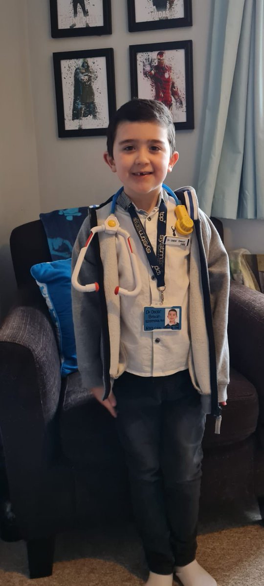 Hero day at school today  so he's going as a NHS worker.