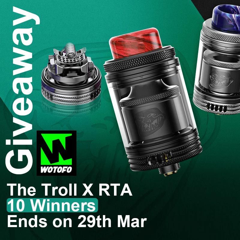 🌈🌈⠀⠀⠀⠀
🔝 Healthcabin - Wotofo The Troll X RTA Giveaway 🛎️

🍀 10 Winners
📆 Ends on 29th Mar

Ready to join us and win it home? 🤗
>
To Enter: 👇
healthcabin.net/blog/wotofo-th…
>
#wotofo #trollx #thetrollx #wotofotrollx #healthcabin #vape #vapelife #vapenation #vapecommunity