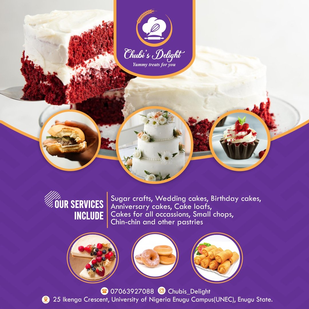 chubii___'s tweet photo. Introducing Chubi's Delight 💃🥳🥳
A bakery with you in mind😉
We'll keep your taste buds dancing with our cakes and pastries😋🥰

PLEASE REPOST AND HELP SPREAD THE WORD. 🔈🔉🔊

Follow us on Instagram:
https://t.co/AV3Em3Mwrz https://t.co/Dy9r6UZE27