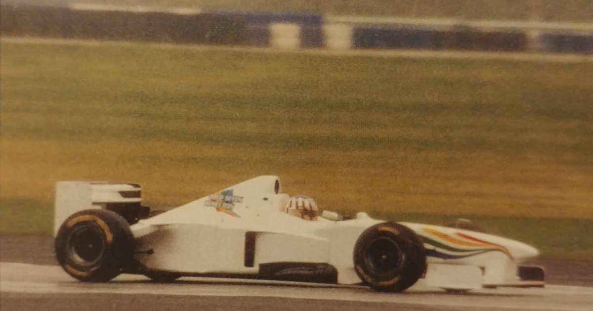 Giancarlo Fisichella &amp; Alexander Wurz test the new Benetton-Mecachrome B198 on Goodyear tyres before the team made the switch to Bridgestone tyres. Pre-Season Testing, Silverstone, January 1998.