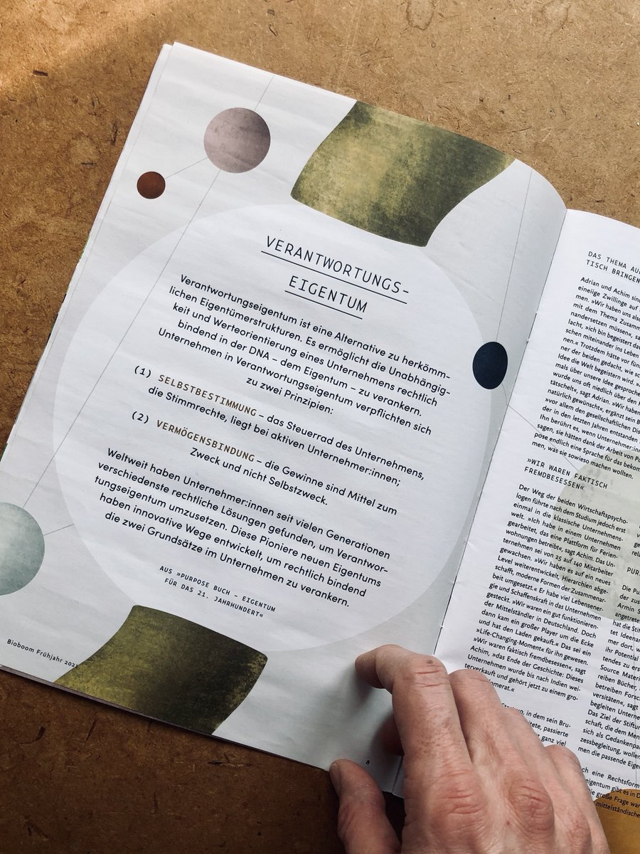 purpose_economy's tweet photo. Selbstbestimmt statt fremdbesessen: Auf dem Weg zum #Verantwortungseigentum: In der aktuellen Ausgabe der #Bioboom, ist über die Idee einer neuen Rechtsform zu Lesen, die auch eine Transformation der Wirtschaft hin zu mehr #Nachhaltigkeit unterstützt.
https://t.co/bpkZSpgN7h https://t.co/H5ytSFbJCr