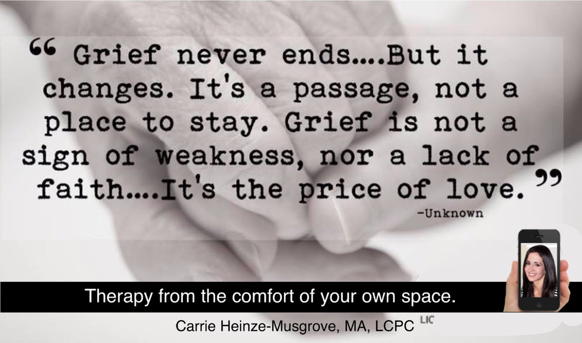 Grief never ends. The reason it hurts so much is because we loved. The pain from a loss can be carrienet.com/grief-never-en… #therapy