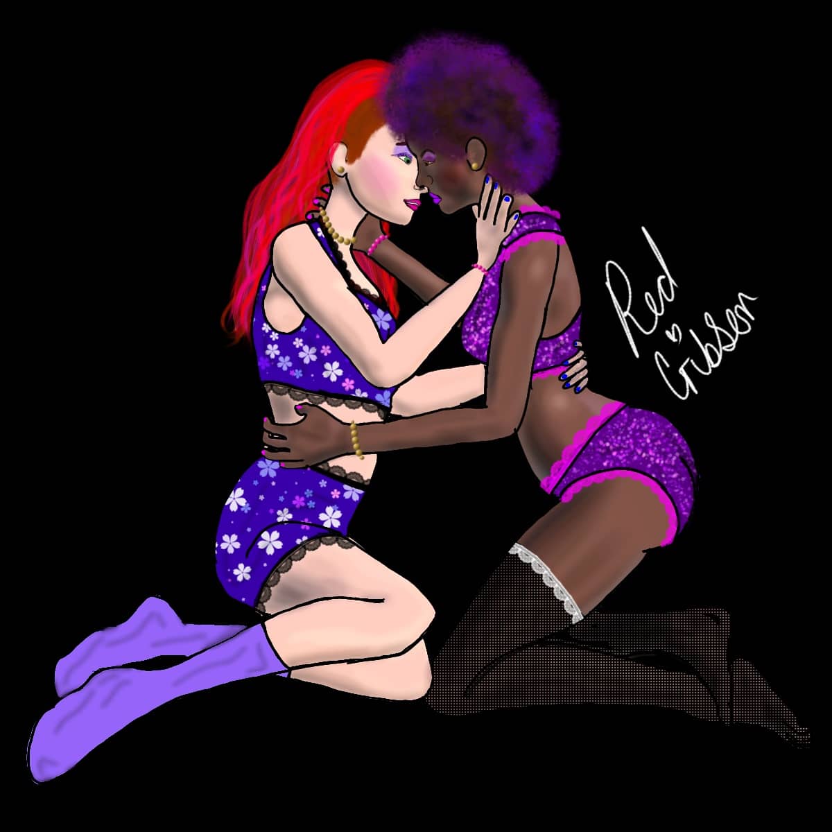 REDGibson91's tweet photo. My redbubble store sold an item with my #sapphicbabes design on so I decided to draw them again!
🖤🤎❤🧡💛💚💙💜
#sapphic #lesbian #bisexual #enbian #trixic #nonbinary #nonbinaryartist #lgbt #queerart #writingcommunity #artcommunity #digitalart https://t.co/JCrFx8tyi4