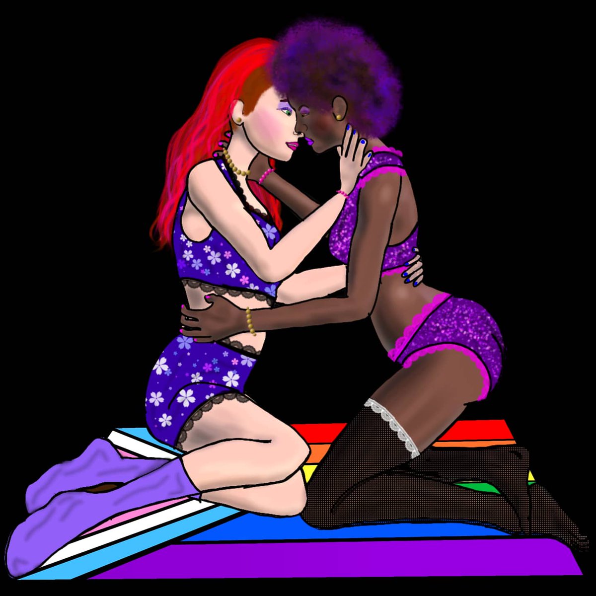 REDGibson91's tweet photo. My redbubble store sold an item with my #sapphicbabes design on so I decided to draw them again!
🖤🤎❤🧡💛💚💙💜
#sapphic #lesbian #bisexual #enbian #trixic #nonbinary #nonbinaryartist #lgbt #queerart #writingcommunity #artcommunity #digitalart https://t.co/JCrFx8tyi4