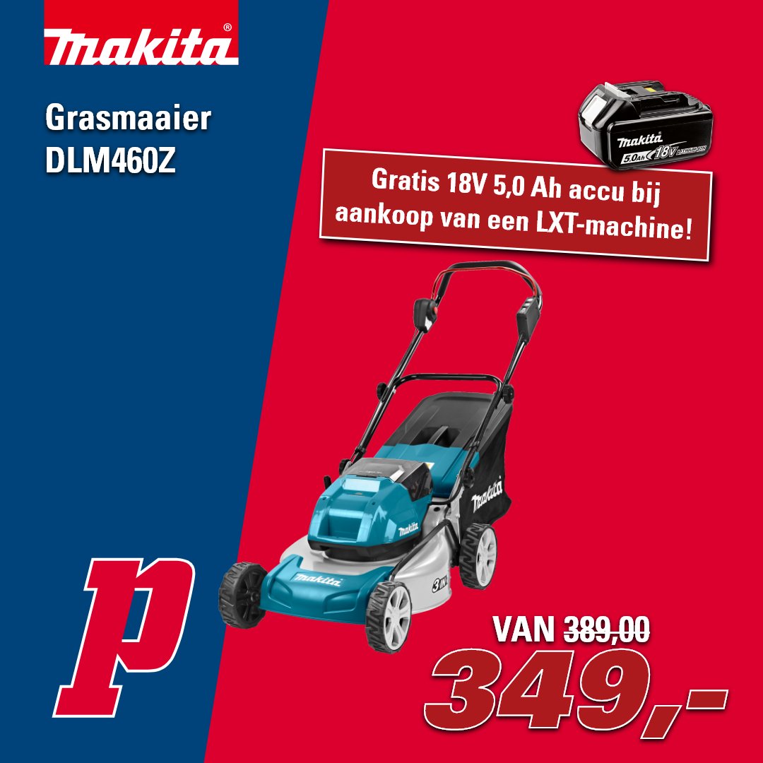 Probin_ppdrecht's tweet photo. De DLM460Z accu grasmaaier heeft een maaibreedte van 46cm geschikt voor gazons van 800m2 tot 1600m2. Vanwege de accu is deze grasmaaier stiller, goedkoper en schoner. En je hebt ultieme bewegingsvrijheid zonder snoer! Bekijk hem ook in de brochure ➡  https://t.co/W1MWcMEz6J https://t.co/iMlUsNJojl