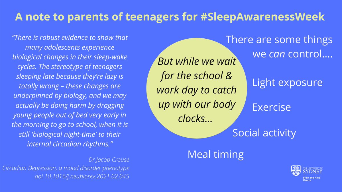 Brain & Mind Centre (@brainmind_usyd) on Twitter photo While we're talking about sleep this week, our youth mental health team has a new paper out, shedding light on circadian rhythms as a mechanism of some #mentalhealth disorders, not just a symptom. pubmed.ncbi.nlm.nih.gov/33689801/
<a href="/joannecarpenter/">MEDiVAC</a> <a href="/JacobJCrouse/">Jake Crouse</a> <a href="/ian_hickie/">Ian Hickie</a> <a href="/Prof_Naismith/">Sharon Naismith, AM, FASSA</a> While we're talking about sleep this week, our youth mental health team has a new paper out, shedding light on circadian rhythms as a mechanism of some #mentalhealth disorders, not just a symptom. pubmed.ncbi.nlm.nih.gov/33689801/
<a href="/joannecarpenter/">MEDiVAC</a> <a href="/JacobJCrouse/">Jake Crouse</a> <a href="/ian_hickie/">Ian Hickie</a> <a href="/Prof_Naismith/">Sharon Naismith, AM, FASSA</a>