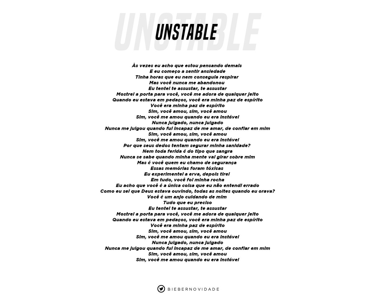 biebernovidade's tweet photo. Confira a tradução da faixa "Unstable" do novo álbum do Justin Bieber #Justice. https://t.co/niUV1H9SoF