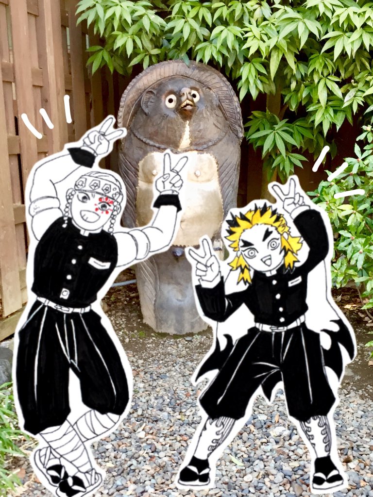 うれん旅 お昼はわっぱ飯だ 入口に道祖神が置いてあるんだがそれ Yのイラスト