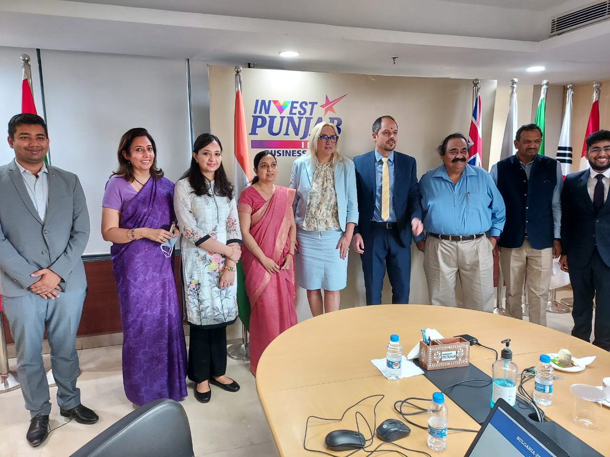 invest_punjab's tweet photo. Invest Punjab team enthusiastically welcomed H.E. @EleonoraDimitr8, Ambassador of the Republic of Bulgaria to India at #InvestPunjab office. 

In a very fruitful dialogue, Invest Punjab's team, under the leadership of Ms Neelima, ACEO - Invest Punjab, highlighted #Punjab's https://t.co/JELVtTTEOG