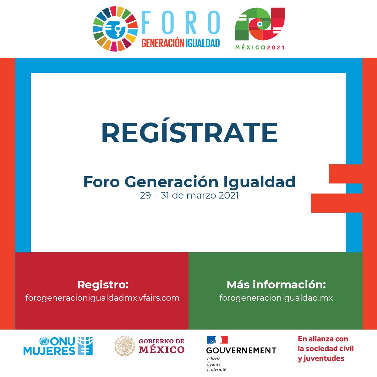 ¡Ya llega el #ForoGeneraciónIgualdad! El evento global que celebra el poder del activismo por la igualdad de género. ¿Ya eres parte? 

Regístrate en:  unwo.men/KGRj50E2LpK

#ActuemosPorLaIgualdad