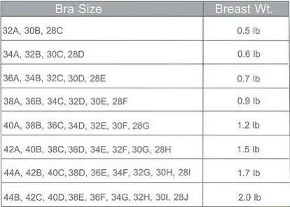 vin on X: Guide to bra size with correlating breast weight via /r