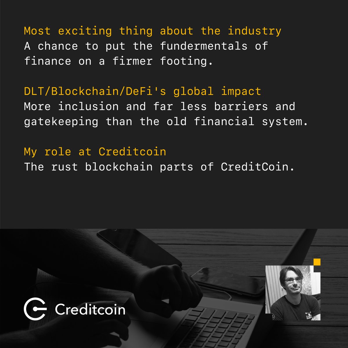 Creditcoin's tweet photo. We're very pleased to welcome our latest member, Giles Cope, to the Creditcoin Team https://t.co/tKswTERC5r