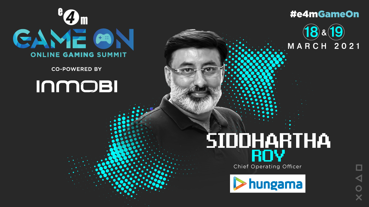 e4mevents's tweet photo. We are so excited to have Mr @sidroy, Chief Operating Officer, at Hungama for the e4m Online Gaming Summit. #e4mGameOn

Register On: https://t.co/B2kIaorJL6

#Gaming #event #networking #media #conference #summit #gamingsummit https://t.co/XxndxQ9snv
