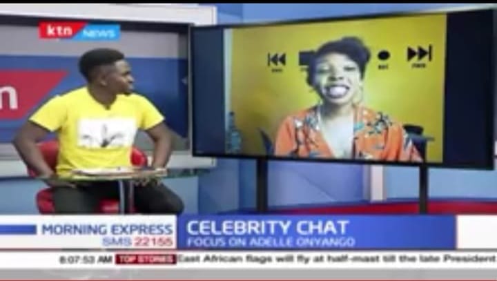 BluegrassKenya's tweet photo. Thank you for tuning in to @KTNNewsKE for Celebrity Chat with @brian_aseli and @ADELLEO .
#JumpAtTheSun https://t.co/6GdSUgToUp