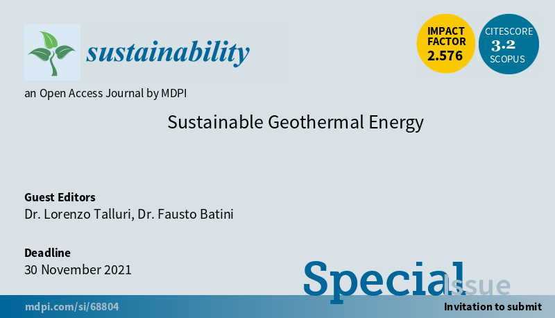 Sus_Energy_MDPI's tweet photo. Glad to share a new Special Issue "Sustainable Geothermal Energy" 
edited by Dr. Lorenzo Talluri and Dr. Fausto Batini 

#renewableenergy
#zeroemission
#geothermal
#binarycycle
#ORC
#CO2
#energy 
#sustainability 
#sustainability 

https://t.co/c1C9Zq9BOd via @MDPIOpenAccess https://t.co/SqQvWRwKZm
