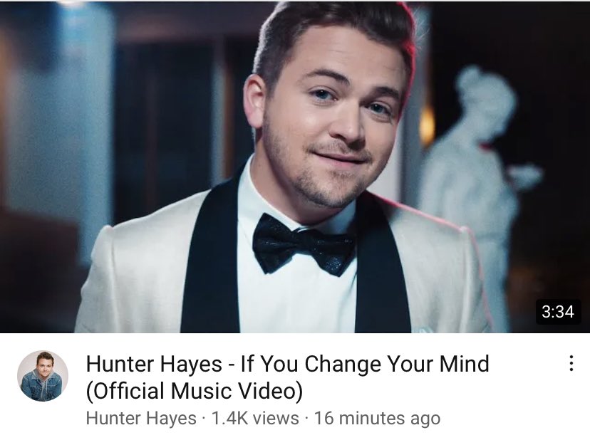 HayesSource's tweet photo. IF YOU CHANGE YOUR MIND music video is out NOW! @HunterHayes 

Check it out here: https://t.co/kg5rI0TZT0 https://t.co/esZxEF2akT