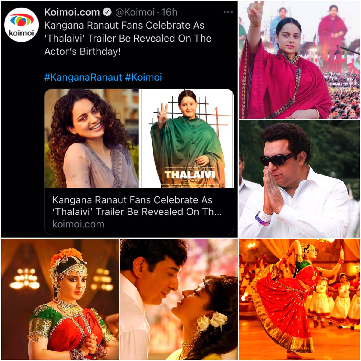 NehalSTandel's tweet photo. Kangana Ranaut Fans Celebrate As #ThalaiviTrailer Be Revealed On The Actor’s Birthday!
@KanganaTeam ❤️ @Koimoi
#filmiduniya
#KanganaRanaut #Koimoi #thalaivi #kanganaranautinthalaivi #kanganaranautqueen #kanganaranautbirthday #birthdayspecialgift https://t.co/Q2MLZbCEka