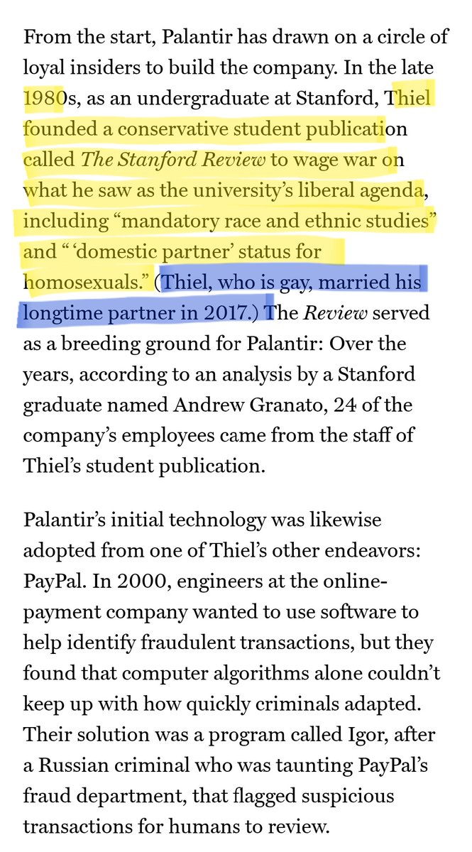 SEPT. 28, 2020 More VERY obvious corrupt connections to these  #WhiteNationalist  #ChristianNationalist  #InsurrectionistsREAD THIS!!!  @NYMagAre we looking at  #QAnonCult connections too???  https://nymag.com/intelligencer/2020/09/inside-palantir-technologies-peter-thiel-alex-karp.html