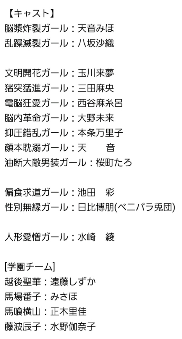 日比博朋 على تويتر こんにちは 告知をさせて頂きます 6月上演の舞台 脳漿炸裂ガール2 に出演させて頂きます 誤情報ではありません 至って正気で告知をしております オールアクトレスキャスト作品に まさかの30半ばの男一人も参戦致します 色々な意味でご