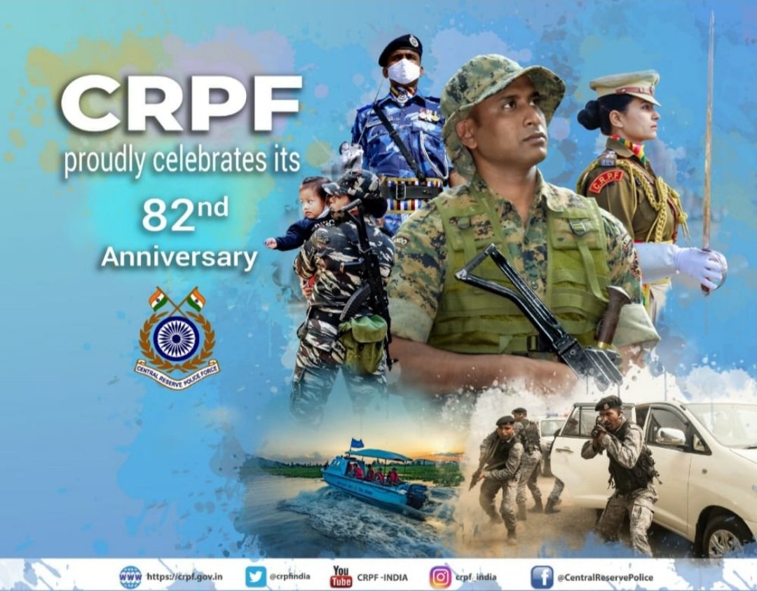 From being the main UNITING force after Independence to having established herself as the most disciplined, brave and multi-tasking force, CRPF has more than lived upto the expectations of all.
Happy 82nd Anniversary to all <a href="/crpfindia/">🇮🇳CRPF🇮🇳</a> personnel.