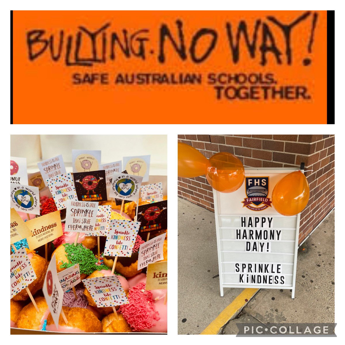 <a href="/fairfieldh1/">Fairfield High</a> Supporting the ‘National Day of Action Against Bullying &amp; Violence’ and ‘Harmony Day’ #nda2021 #bullyingnoway #takeactiontogether #harmonyday. <a href="/CharlesBorgFHS/">Charles Borg</a>  Sprinkle Kindness Like Confetti