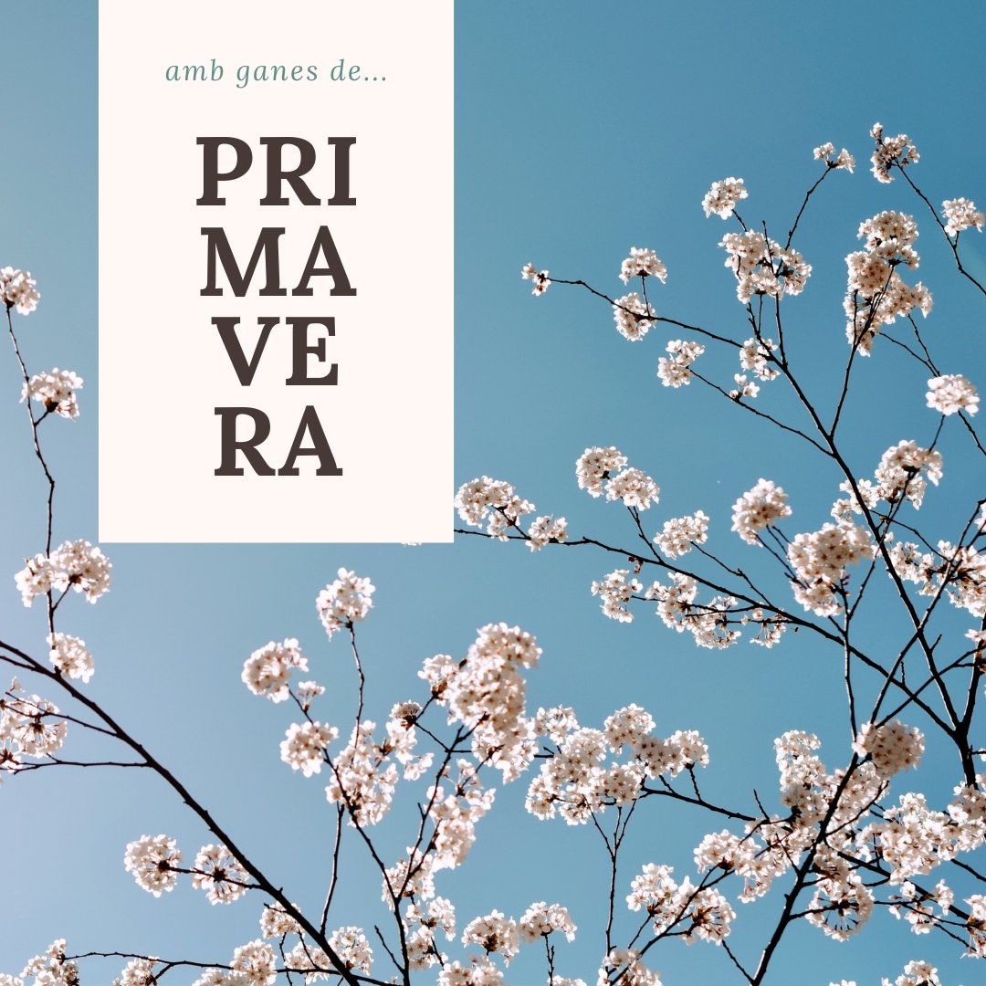 Amb l'arribada de la #primavera desitgem deixar enrere, de mica en mica, aquesta situació per poder sortir de les nostres bombolles i abraçar-nos, compartir, connectar..., en definitiva, per viure en plenitud ❤️.

Benvinguda, primavera🌸!