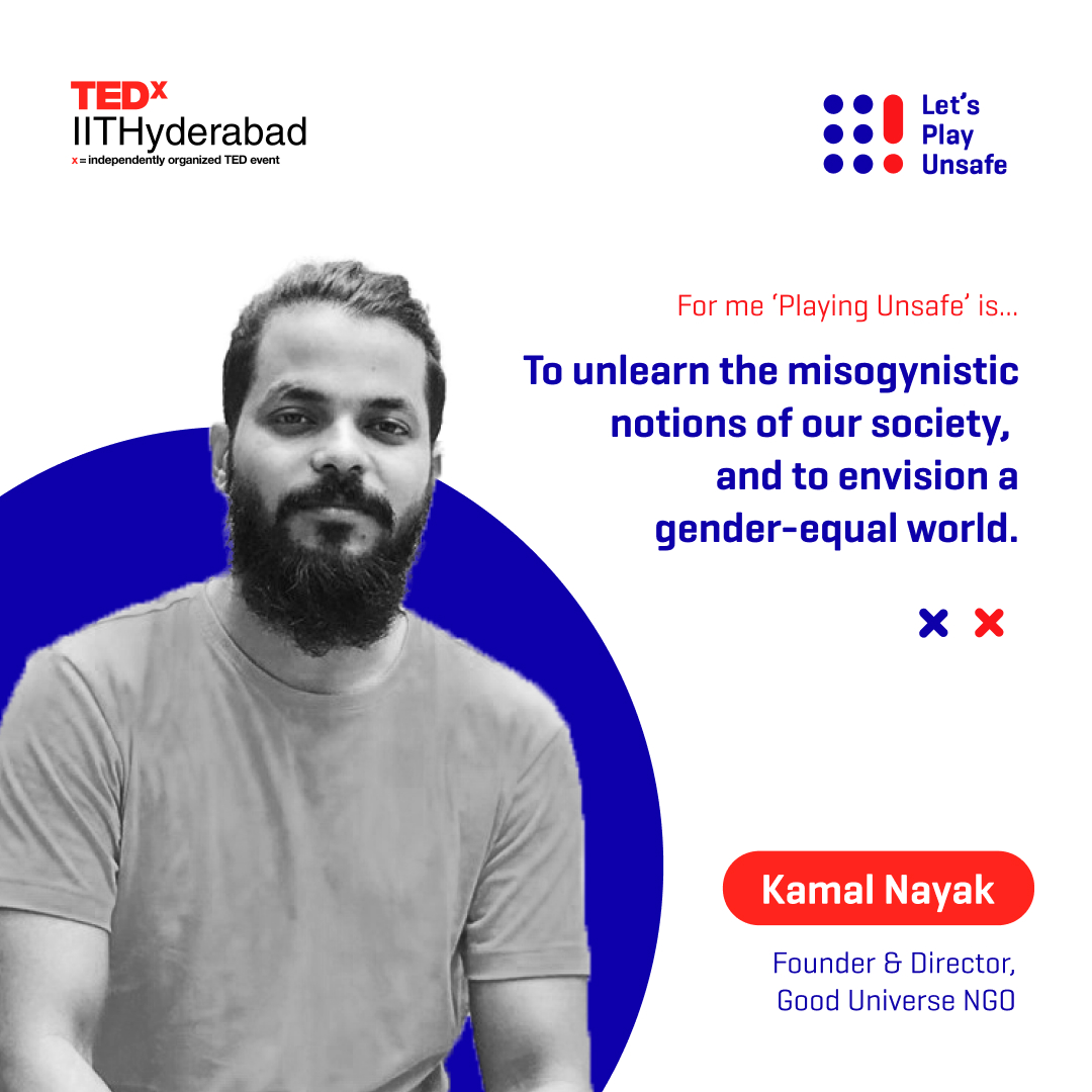 Presenting to you our fifth speaker, Kamal Nayak (@ThatKamal).

Get ready to experience the diverse notions of Playing (Un)Safe on 21st March 2021, here at TEDx IIT Hyderabad.⁣

#tedx #tedxiithyderabad #UCLdraw #योगीजी_के_4_साल_बेमिसाल #4_साल_यूपी_बेहाल #AskRKV