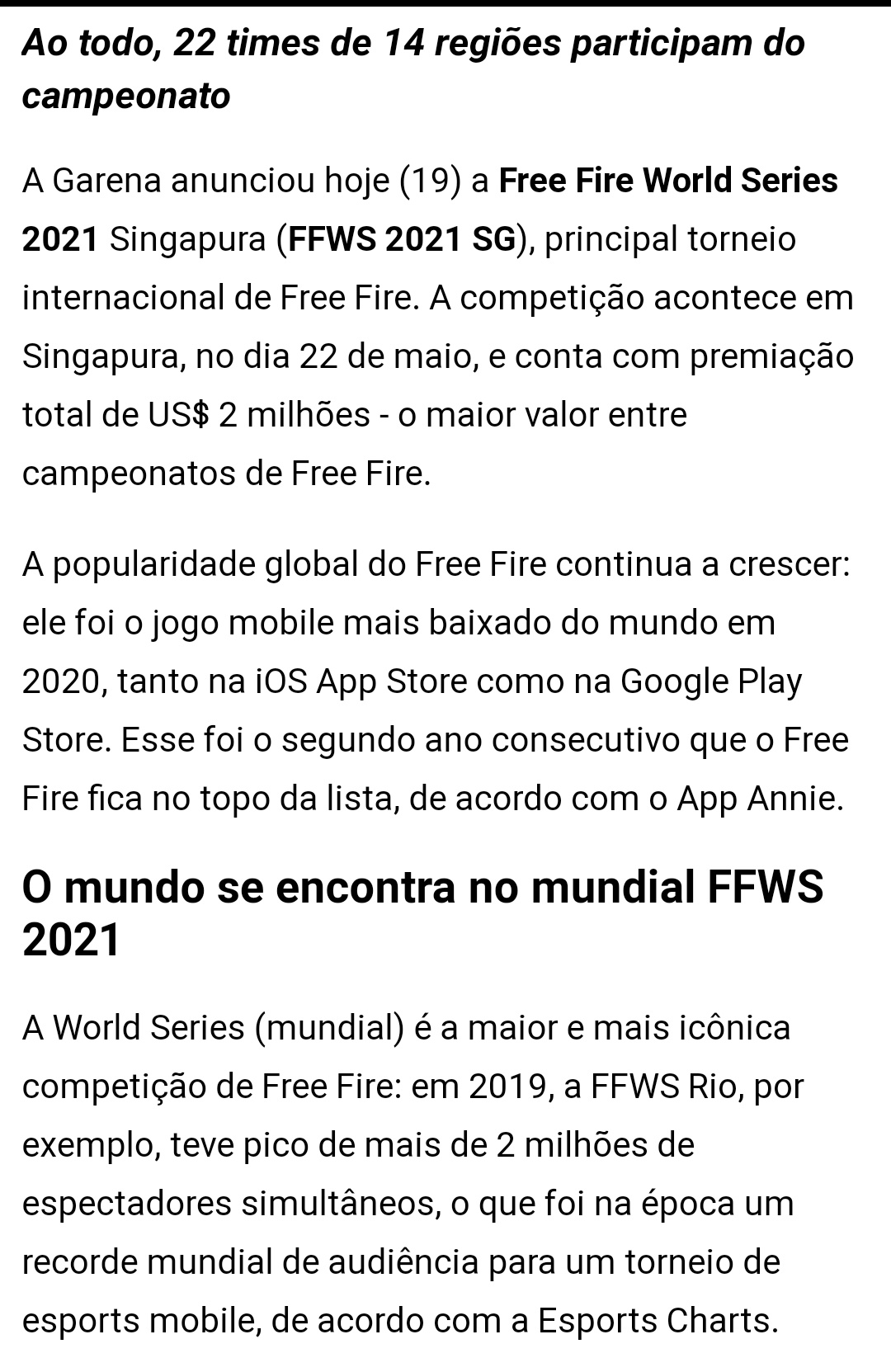 Free Fire é o jogo mobile mais baixado em 2019, de acordo com App Annie, free  fire