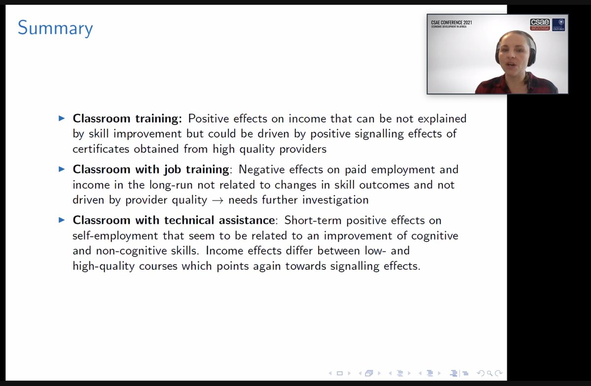 First speaker is <a href="/adoerr1507/">Annabelle Doerr</a> on the long-term effects of  job market training in Chile. 
#OxCSAE2021 Labour day <a href="/Oxford_CSAE/">CSAE</a>