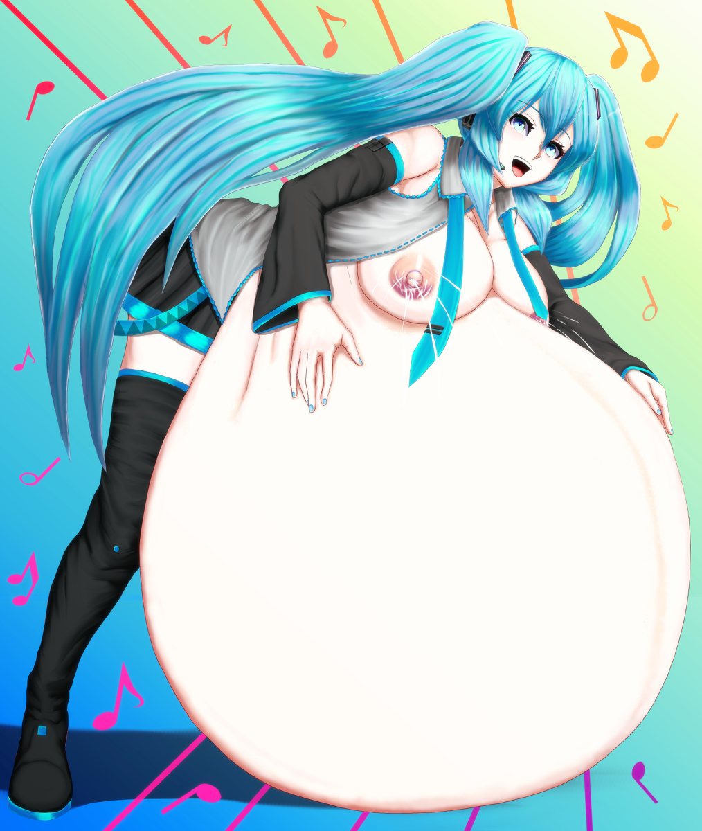 [R-18] 初音ミク(VOCALOID) #初音ミク #VOCALOID #版権 #妊婦 #ボテ腹 #多胎 #母乳 https://t.co/zUhnjvxSA0 