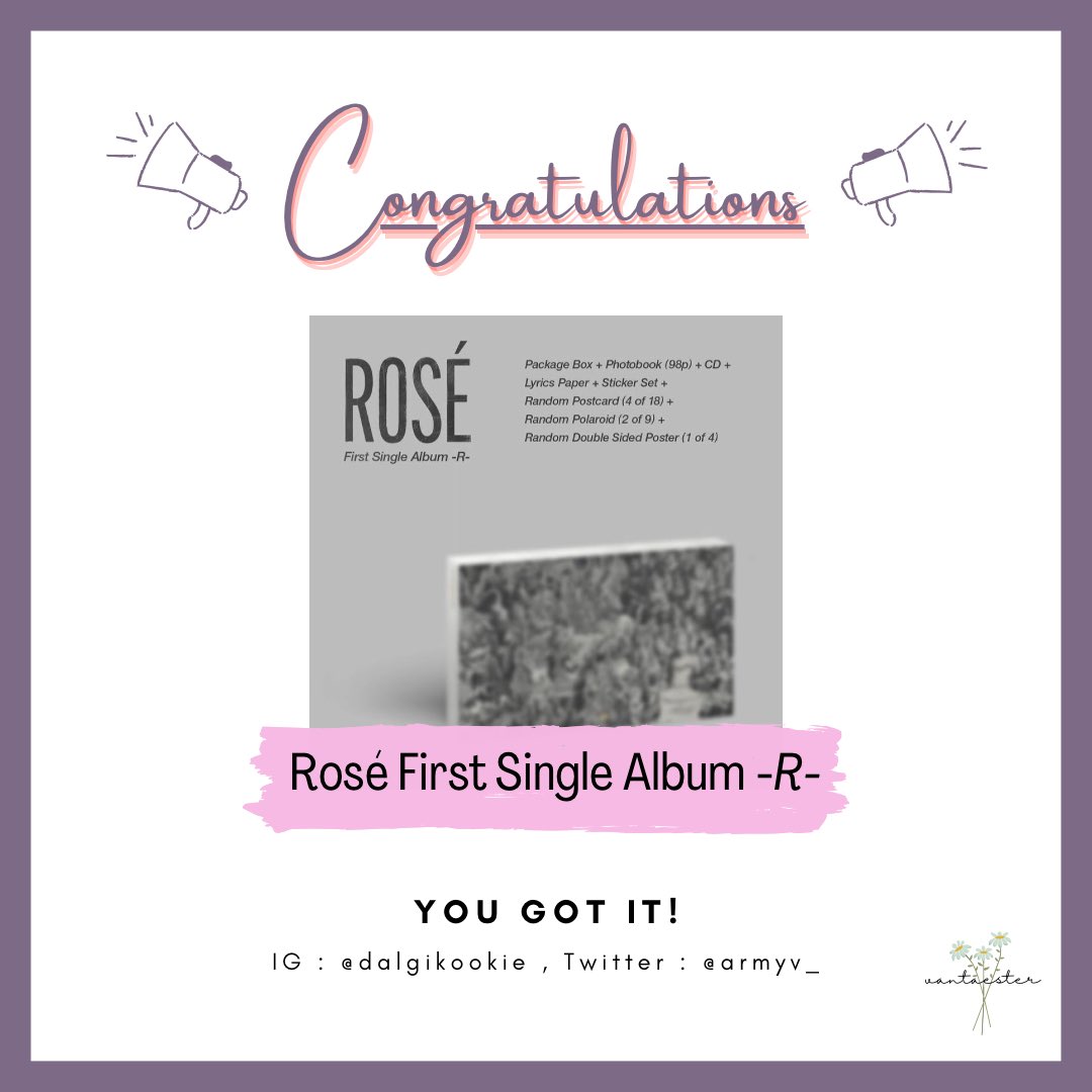 vantaester's tweet photo. CONGRATULATION ! @armyv_ 

Batas konfirmasi pemenang 2x24 jam ya. Lewat dari itu akan di undi kembali.

Buat yang belum menang jangan langsung unfoll ya, siapatau di next giveaway bakal menang😉

Thankyou for your participation, guys!💜🌸 https://t.co/pJySPM9Dk9