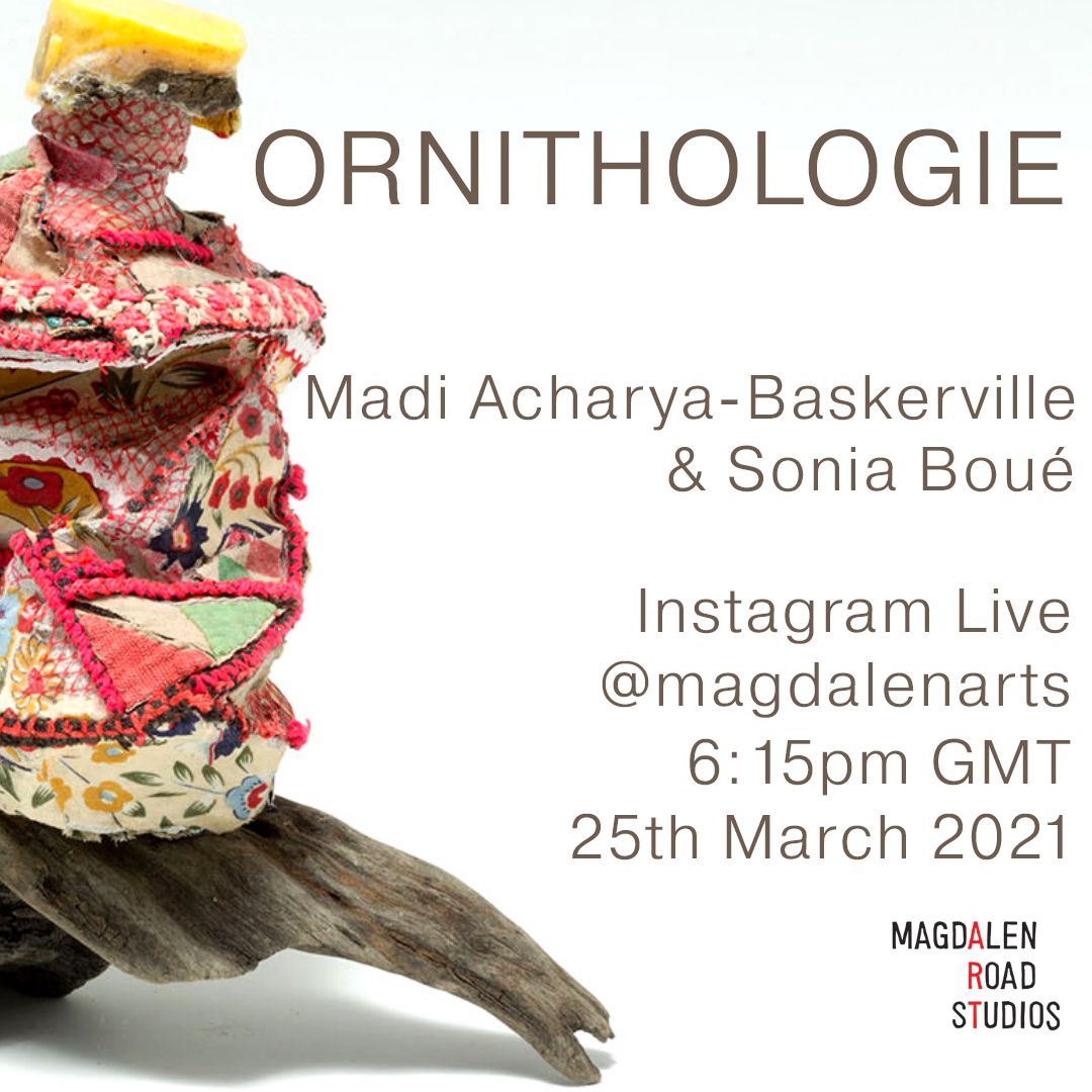 Magdalen Rd Studios (@magdalenarts) on Twitter photo Delighted to be hosting <a href="/SoniaBoue/">Sonia Boué</a> & <a href="/MadiAcharyaBask/">Madi Acharya-Bask</a> next Thurs for a conversation and Q&A session on Instagram Live! The pair will be discussing the impetus behind their current online exhibition, answering YOUR questions & more! 6:15pm | Thursday 25th March | <a href="/magdalenarts/">Magdalen Rd Studios</a> IG Delighted to be hosting <a href="/SoniaBoue/">Sonia Boué</a> & <a href="/MadiAcharyaBask/">Madi Acharya-Bask</a> next Thurs for a conversation and Q&A session on Instagram Live! The pair will be discussing the impetus behind their current online exhibition, answering YOUR questions & more! 6:15pm | Thursday 25th March | <a href="/magdalenarts/">Magdalen Rd Studios</a> IG