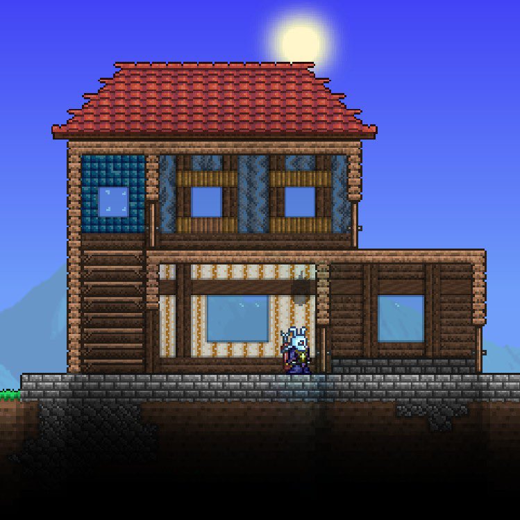 兎菱 Terraria 壁紙を工夫するだけで部屋感が出て 天井を工夫すると奥行が生まれて 小物を置いていくと人の住む家になっていく そんな内装建築 あと59日 テラリアマンション Terraria テラリア T Co Ifpcxjrocy Twitter