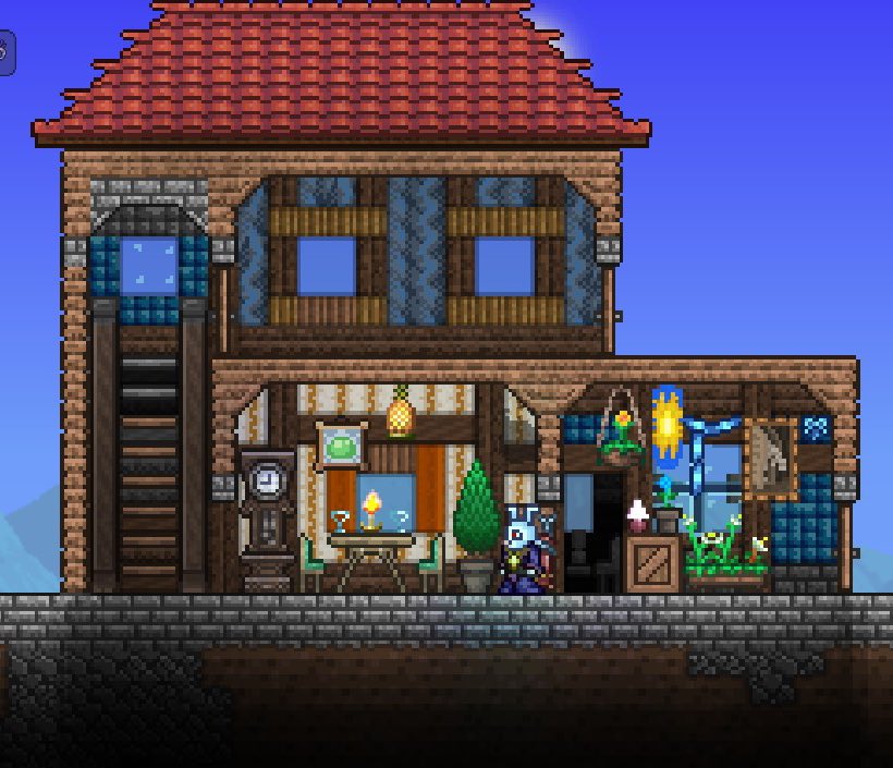 兎菱 Terraria No Twitter 壁紙を工夫するだけで部屋感が出て 天井を工夫すると奥行が生まれて 小物を置いていくと人の住む家になっていく そんな内装建築 あと59日 テラリアマンション Terraria テラリア T Co Ifpcxjrocy Twitter