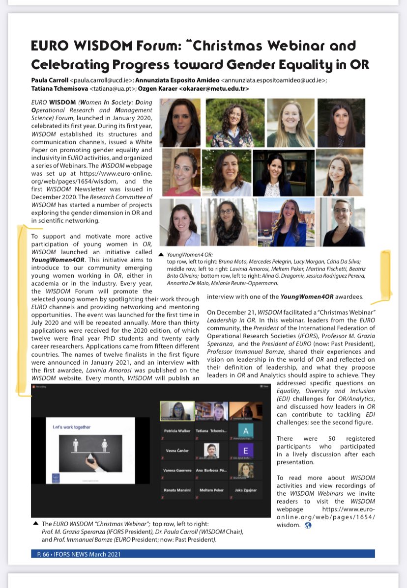 MartiFischetti's tweet photo. #YoungWomen4OR on the last IFORS issue 💪🏻 #orms #WomeninSTEM 
see the full issue here: https://t.co/QTcrF43A0d https://t.co/g677WsIxiX
