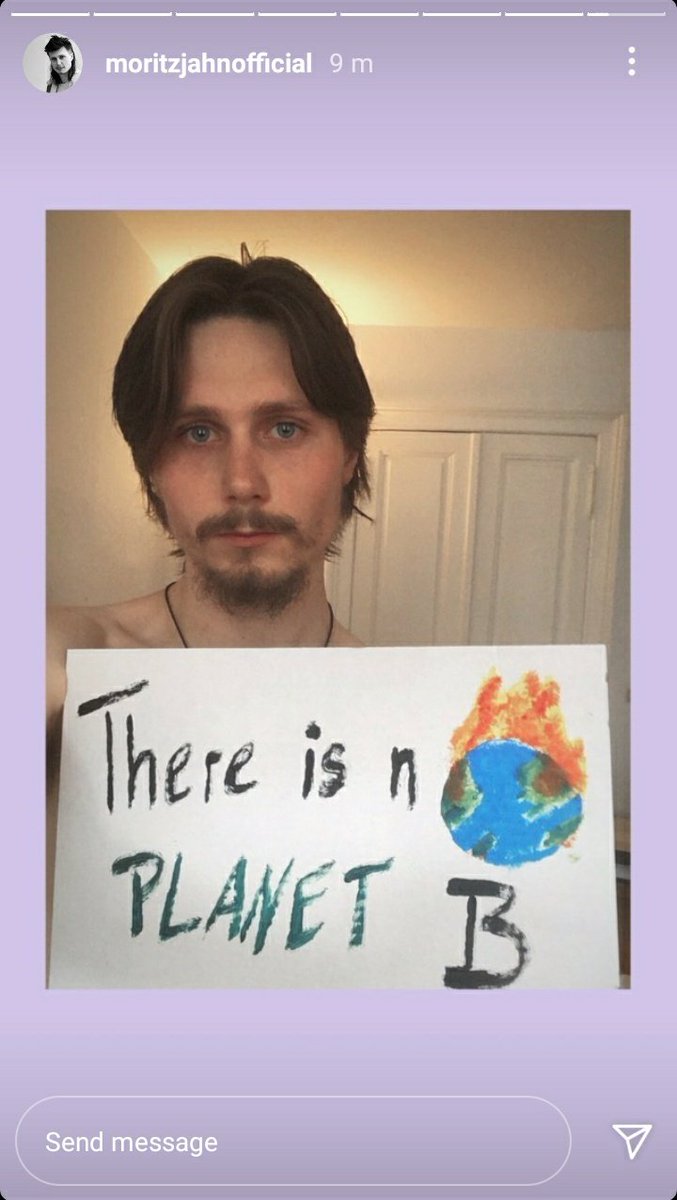 Moritz on his Instagram story! 

The lack of care surrounding climate change/global warming is astounding. Moritz has always been an advocate for climate change and his message stands strong – if we don't take actions to change our dying planet, we'll be left with nothing. 🌍💔